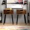 Set of 2 Modern Dark Brown Wooden Nightstands with Drawer for Bedroom or Living Room